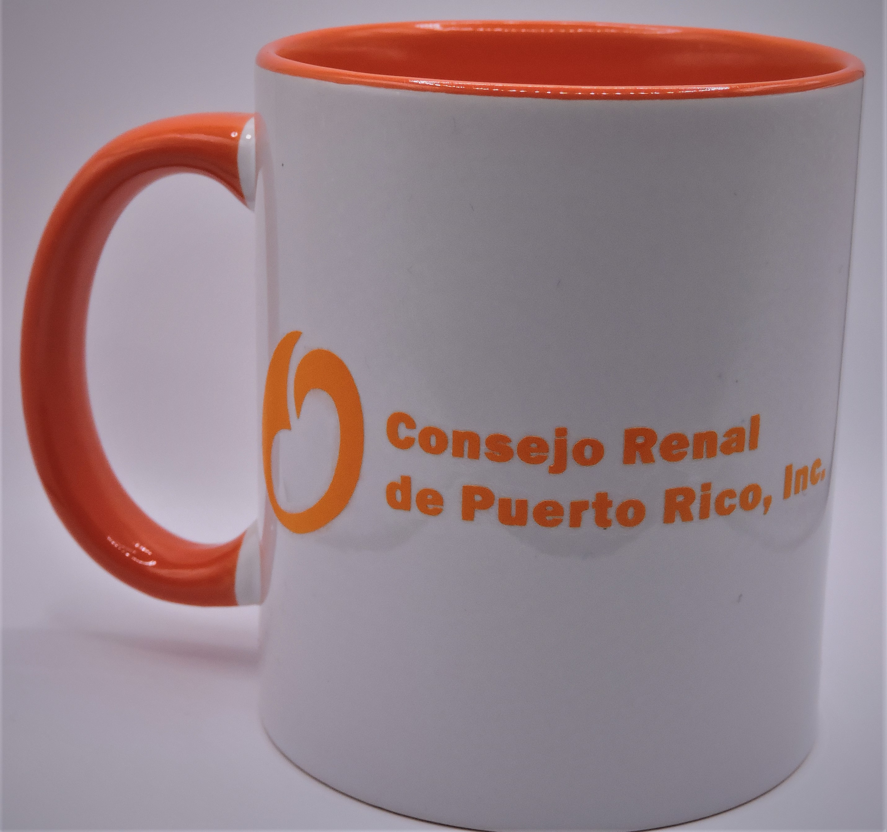 Taza Blanca Fondo Orange Original del Consejo Renal $ 15.00 Taza